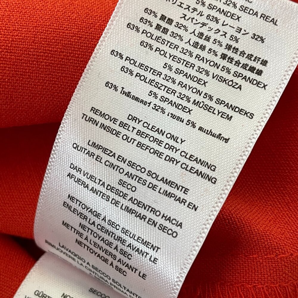 MICHAEL KORS || Mandarin Red Orange Shirt Dress with Belt - Picture 7 of 7